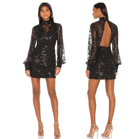 Alexis Dresses & Skirts - ALEXIS Franciska Sequined Open Back Black Dress